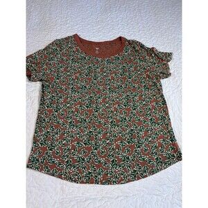 DIP Floral 100% Organic Cotton Crewneck Short Sleeve T Shirt size large
